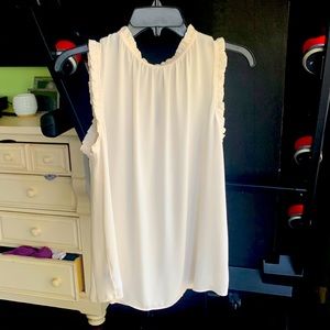 LOFT mixed media shell- off white- size M